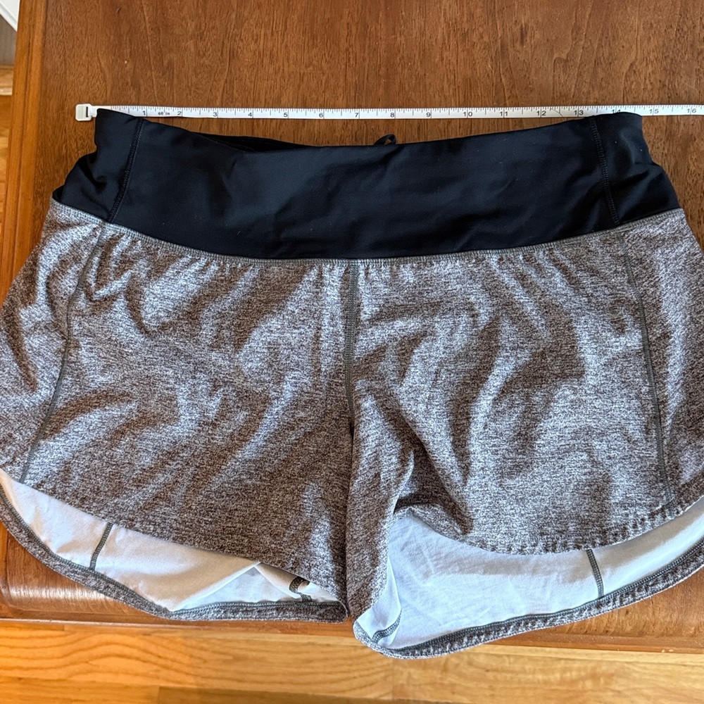 lululemon Run Speed Shorts Gray Black Running Athletic 8 - Picture 5 of 5